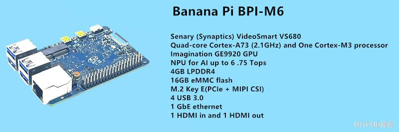 香蕉派BPI-M6 采用深蕾半导体Vs680芯片设计，板载4G LPDDR4和16G eMMC存储插图1