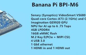 香蕉派BPI-M6 采用深蕾半导体Vs680芯片设计，板载4G LPDDR4和16G eMMC存储缩略图